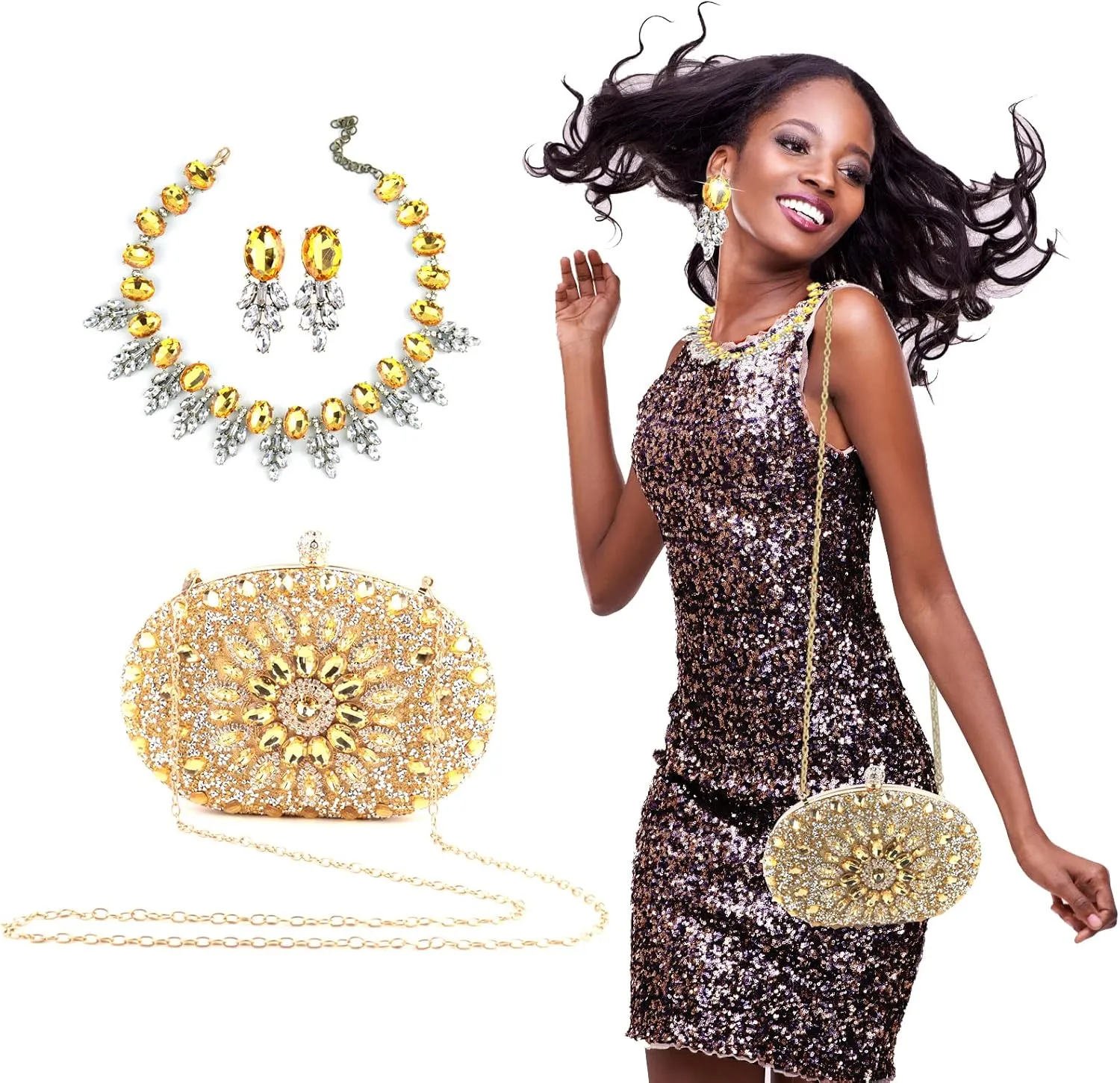 Crystal Clutch Purse Jeweled Purses Rhinestone Clutch for Women Bling Glitter Diamond Bag Purse Evening Bag For Party