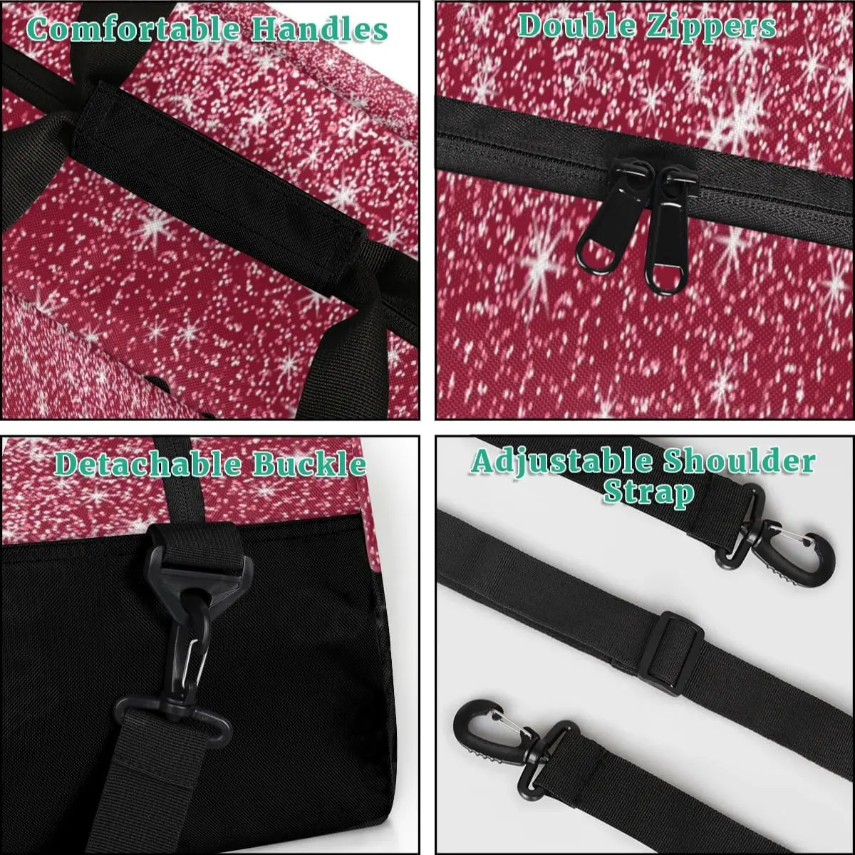 Custom Cheer Bag Dance Gym Bags for Women, Personalized Name Sport Duffel Bag Weekender Bags Travel Duffel Bags Drips Red Glitter Fluids Personalized Gifts