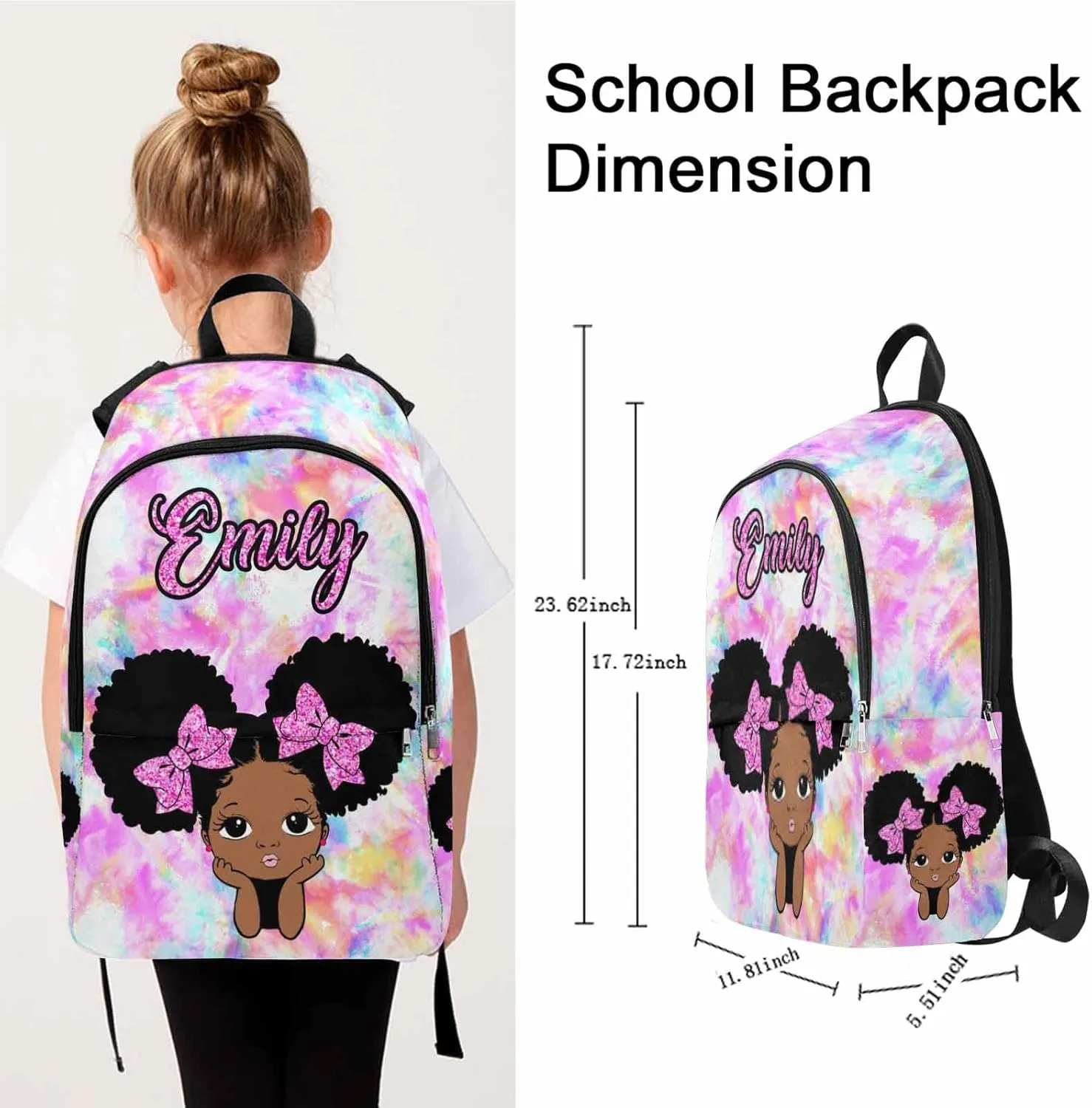 Custom Your Own Casual Unisex Daypack Bags Backpack Glitter Multifunction Travel Back Pack to Daughter Niece Sister