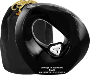 Customize & Personalize Passage of Heaven Adult Cremation Urns for Human Ashes - Decorative Urns,Urns for Human Ashes Female & Male,Urns for Ashes Men & Women,Funeral Urn(Customize,Black Silver)