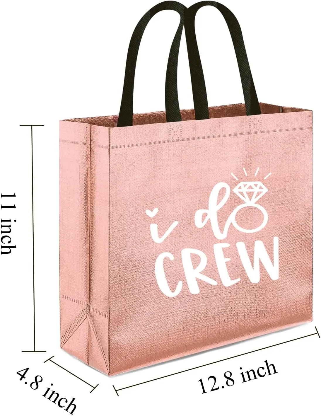 CUTERUI GIFTED 8 Pieces Rose Gold I Do Crew and Bride Non-Woven Gift Bags for Bridesmaid Gifts,Bachelorette Party Favors,Bridal Party Gifts