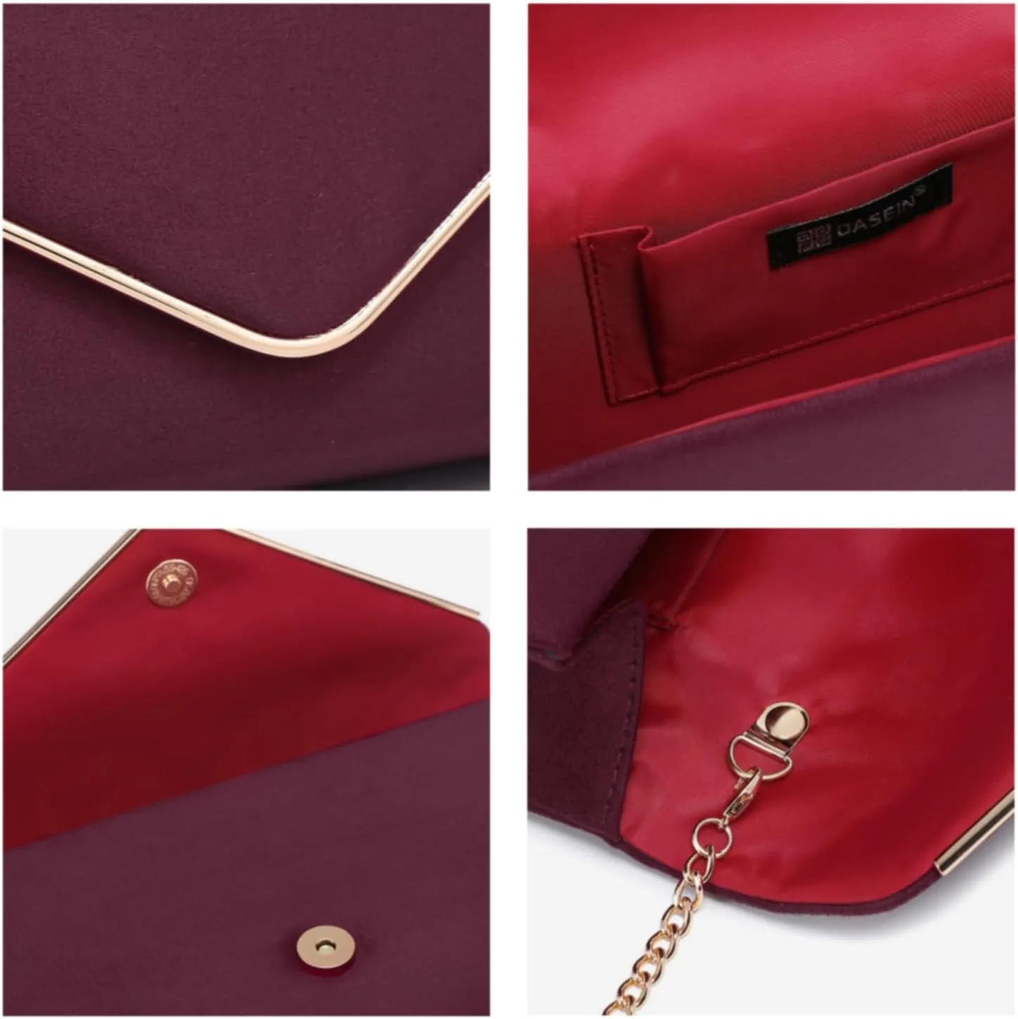 Dasein Women Faux Suede Evening Clutch Bags Formal Party Clutches Wedding Purses Cocktail Prom Clutches