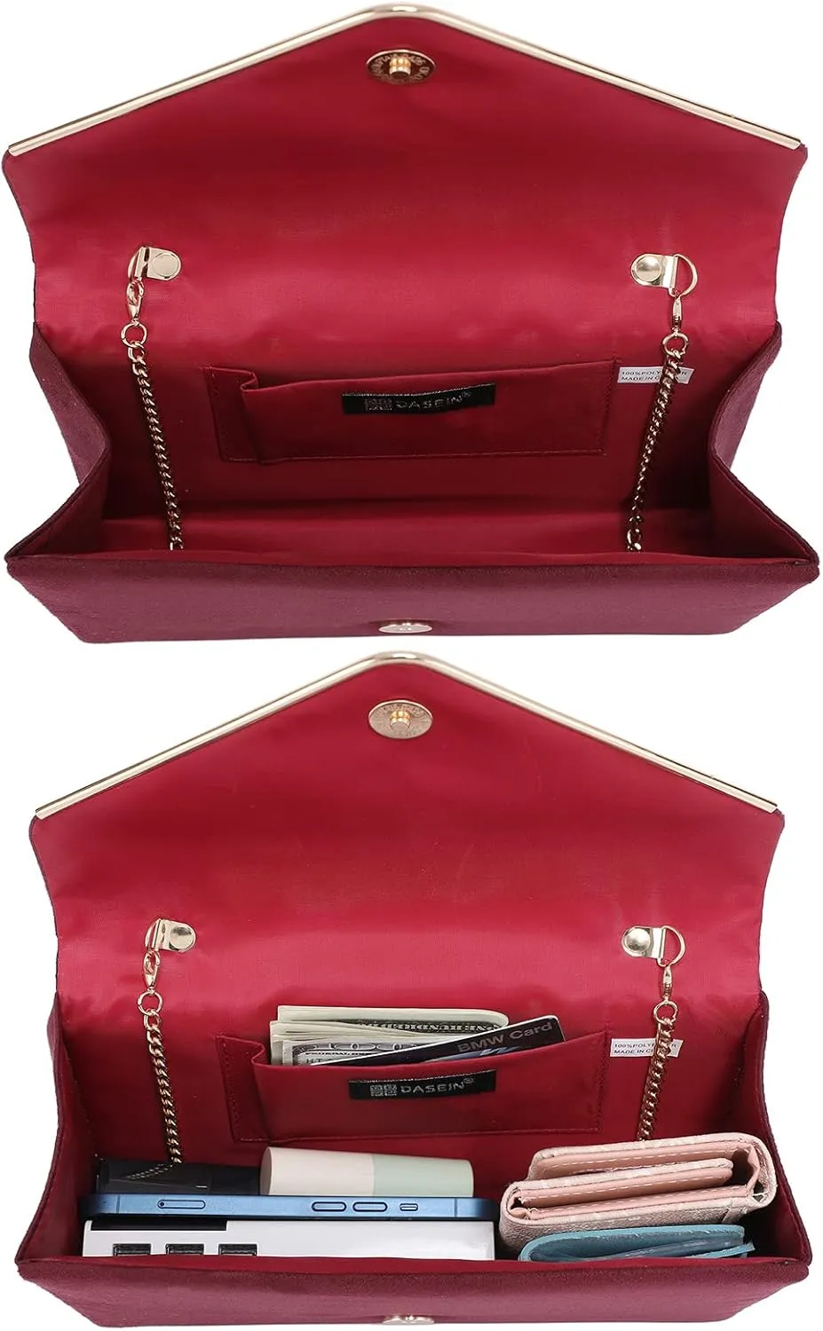 Dasein Women Faux Suede Evening Clutch Bags Formal Party Clutches Wedding Purses Cocktail Prom Clutches