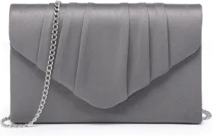 Dasein Women's Evening Bag Pleated Envelope Clutch Handbag Wedding Party Bridal Purse