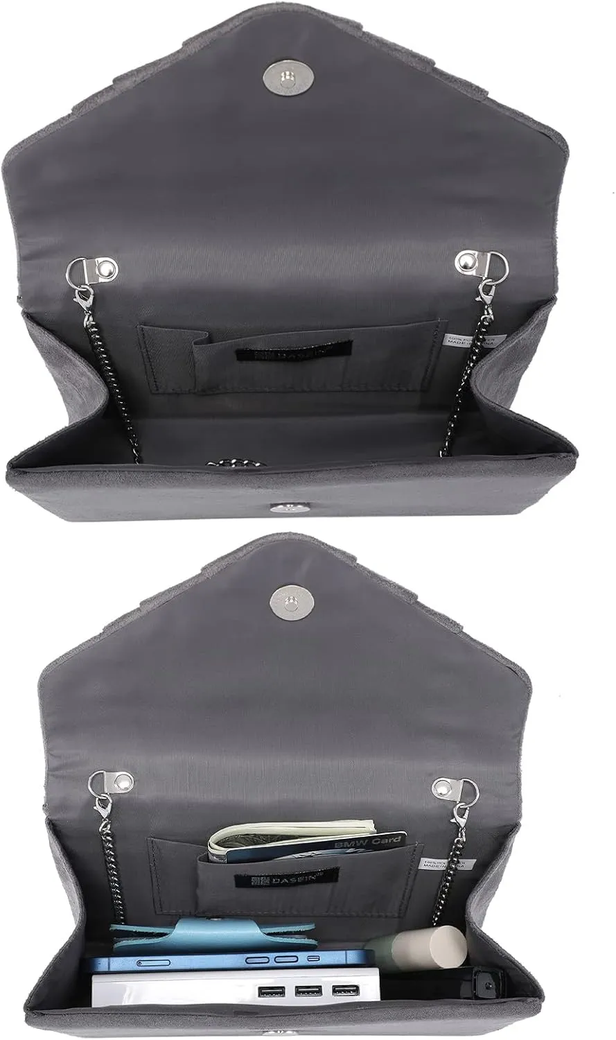 Dasein Women's Evening Bag Pleated Envelope Clutch Handbag Wedding Party Bridal Purse