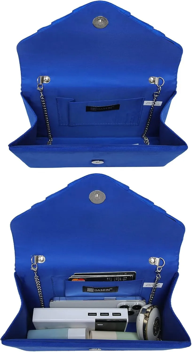 Dasein Women's Evening Bag Pleated Envelope Clutch Handbag Wedding Party Bridal Purse
