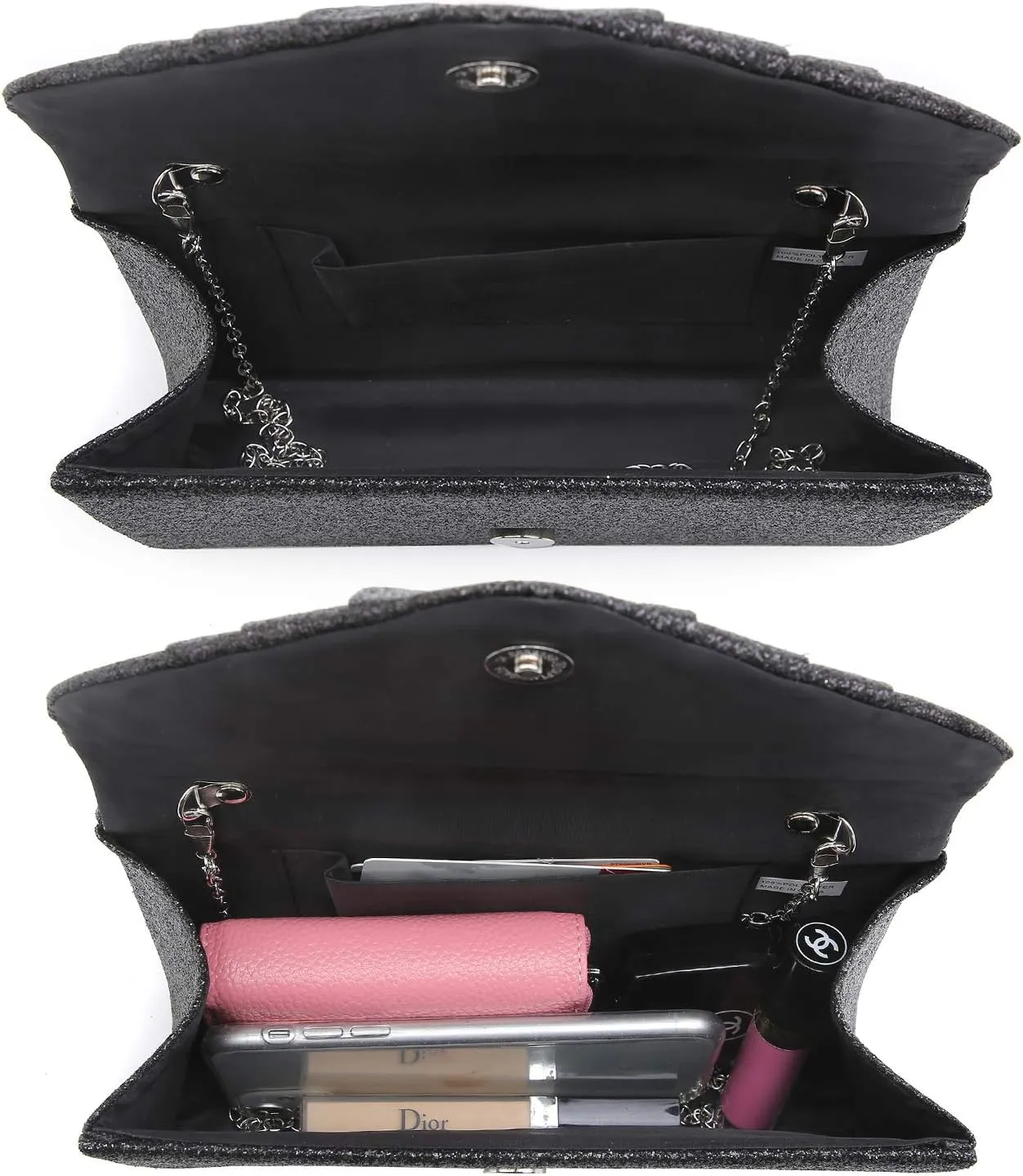 Dasein Women's Evening Bag Pleated Envelope Clutch Handbag Wedding Party Bridal Purse