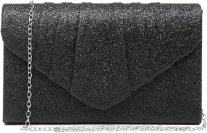 Dasein Women's Evening Bag Pleated Envelope Clutch Handbag Wedding Party Bridal Purse