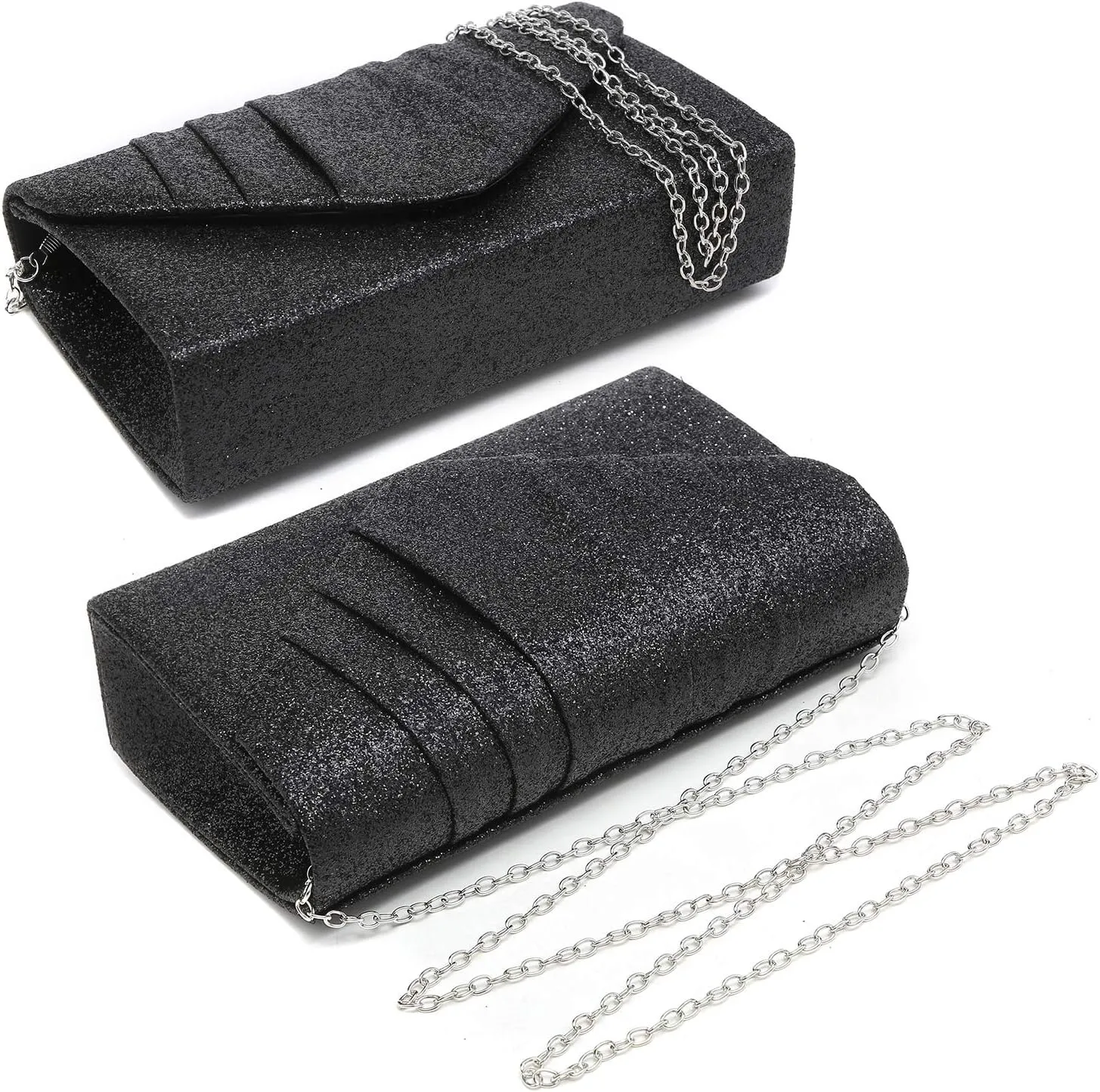 Dasein Women's Evening Bag Pleated Envelope Clutch Handbag Wedding Party Bridal Purse