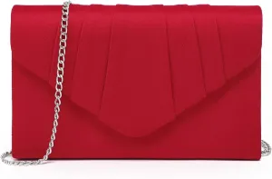 Dasein Women's Evening Bag Pleated Envelope Clutch Handbag Wedding Party Bridal Purse