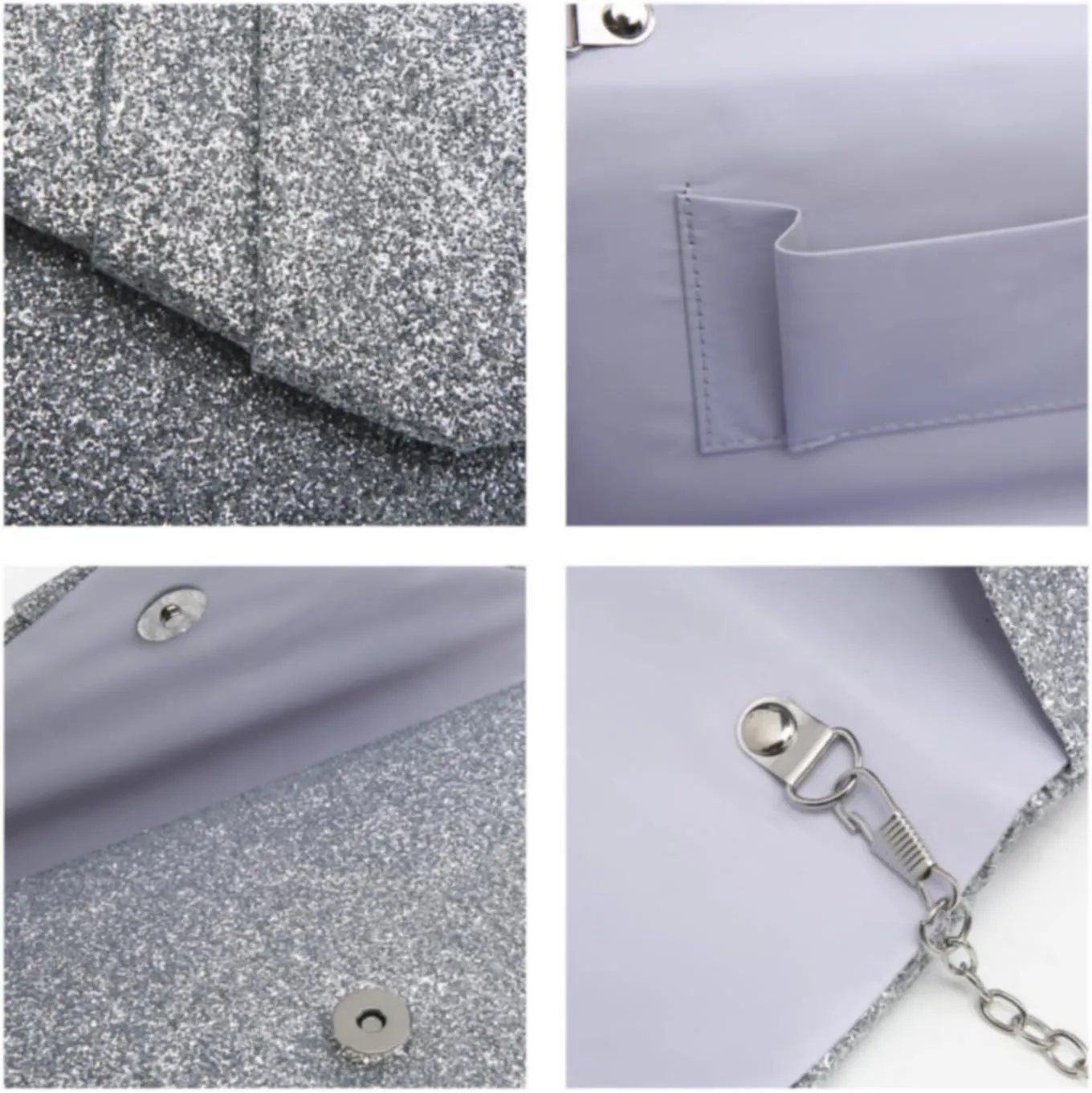 Dasein Women's Evening Bag Pleated Envelope Clutch Handbag Wedding Party Bridal Purse
