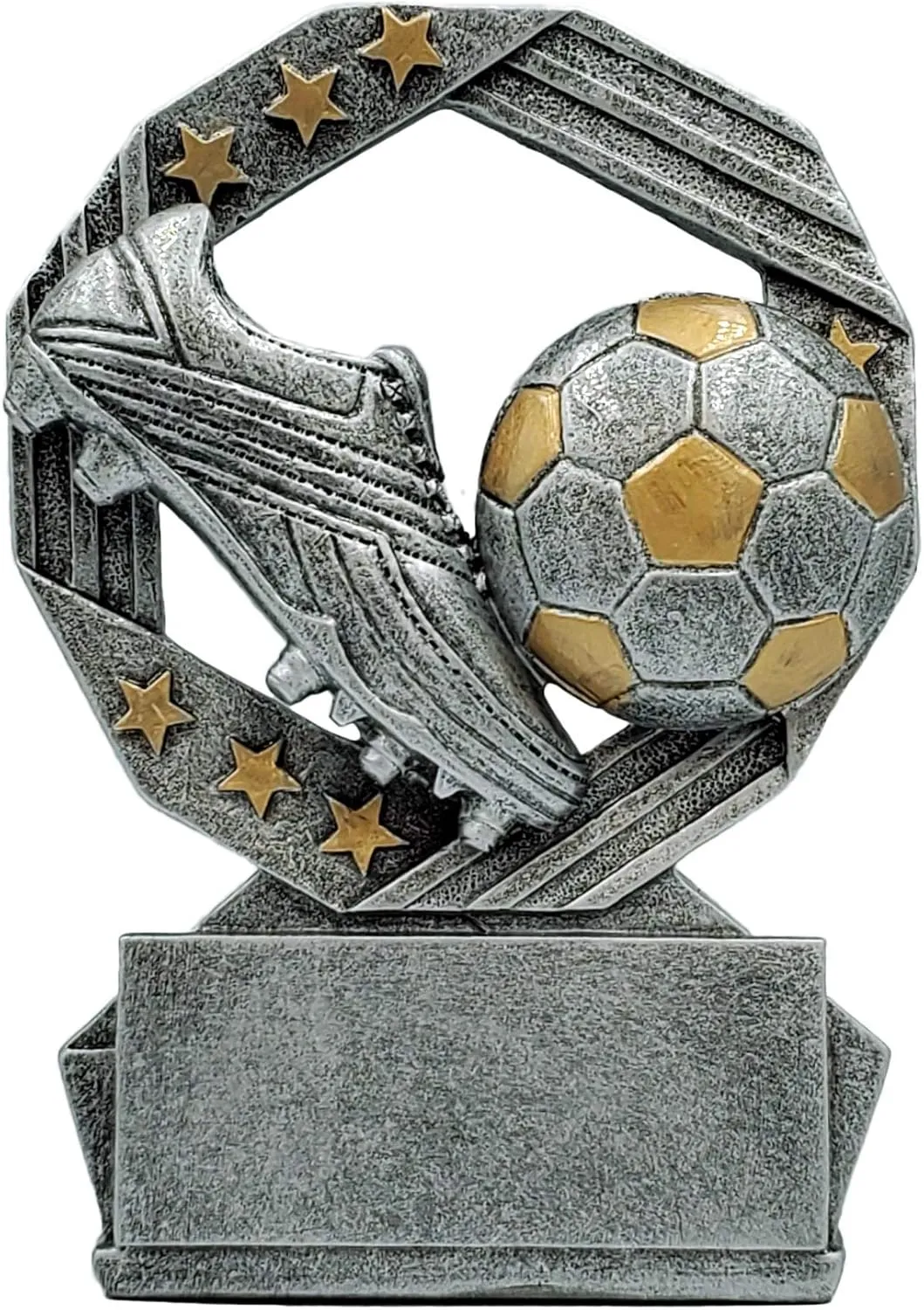 Decade Awards Soccer Hexa Star Trophy - 4.75 Inch Tall | Soccer Tournament Award | Celebrate Every Goal, Block, Shot or Pass - Engraved Plate on Request