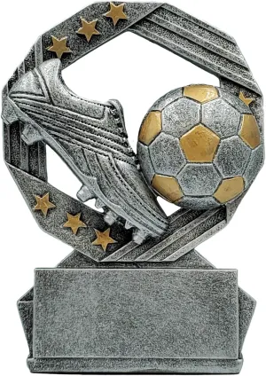 Decade Awards Soccer Hexa Star Trophy - 4.75 Inch Tall | Soccer Tournament Award | Celebrate Every Goal, Block, Shot or Pass - Engraved Plate on Request