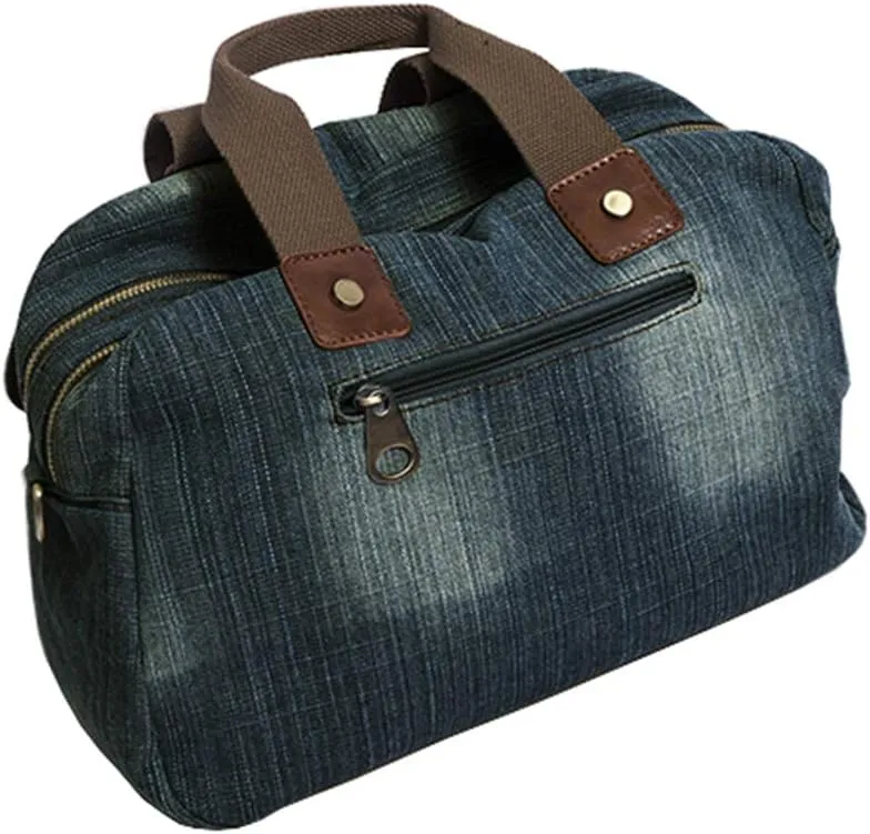 Denim Handbags for Women Jean Purse with Multiple Pockets Denim Blue Pocketbooks Tote Hobos Crossbody Bags