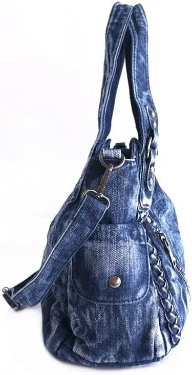 Denim Hobo Bag for Women Jeans Purse Large Capacity Handbags Vintage Shoulder Bags Casual Tote Bag Crossbody Bag