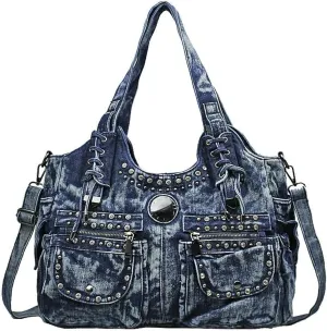 Denim Hobo Bag for Women Jeans Purse Large Capacity Handbags Vintage Shoulder Bags Casual Tote Bag Crossbody Bag