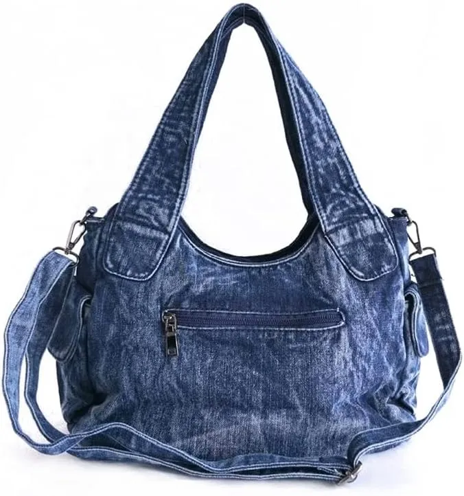 Denim Hobo Bag for Women Jeans Purse Large Capacity Handbags Vintage Shoulder Bags Casual Tote Bag Crossbody Bag
