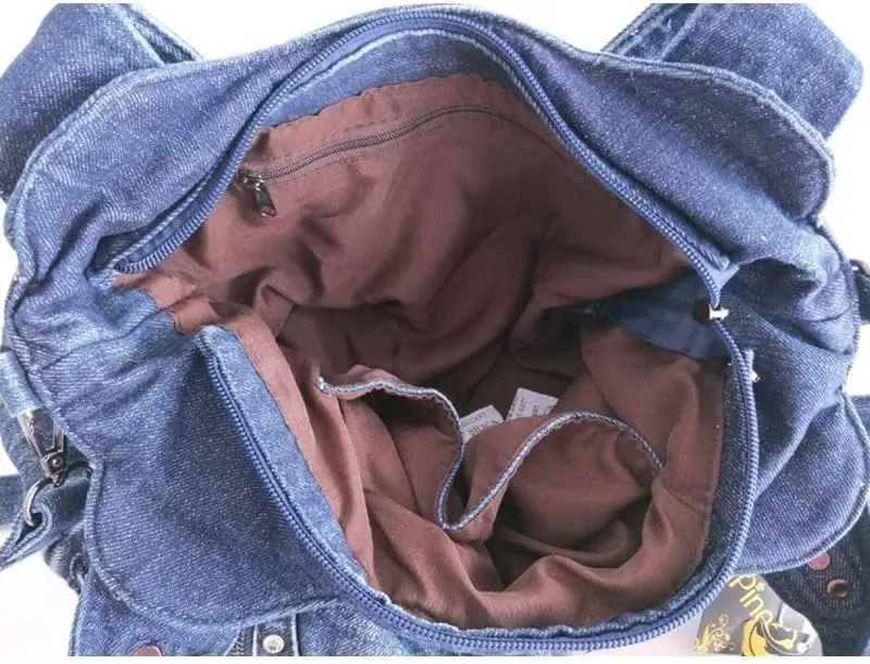 Denim Hobo Bag for Women Jeans Purse Large Capacity Handbags Vintage Shoulder Bags Casual Tote Bag Crossbody Bag