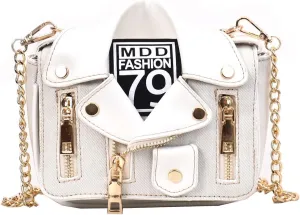 Denim Women Motorcycle Shoulder Crossbody Bags Chain Jacket Bags Messenger Bag Leather Handbags for Girls Purse