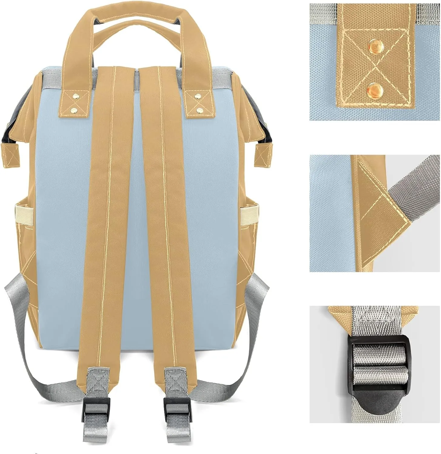 Diaper Bags Brown Blue Tote Bags Backpack with Name Mommy Nursing Bags Gifts for Women Men