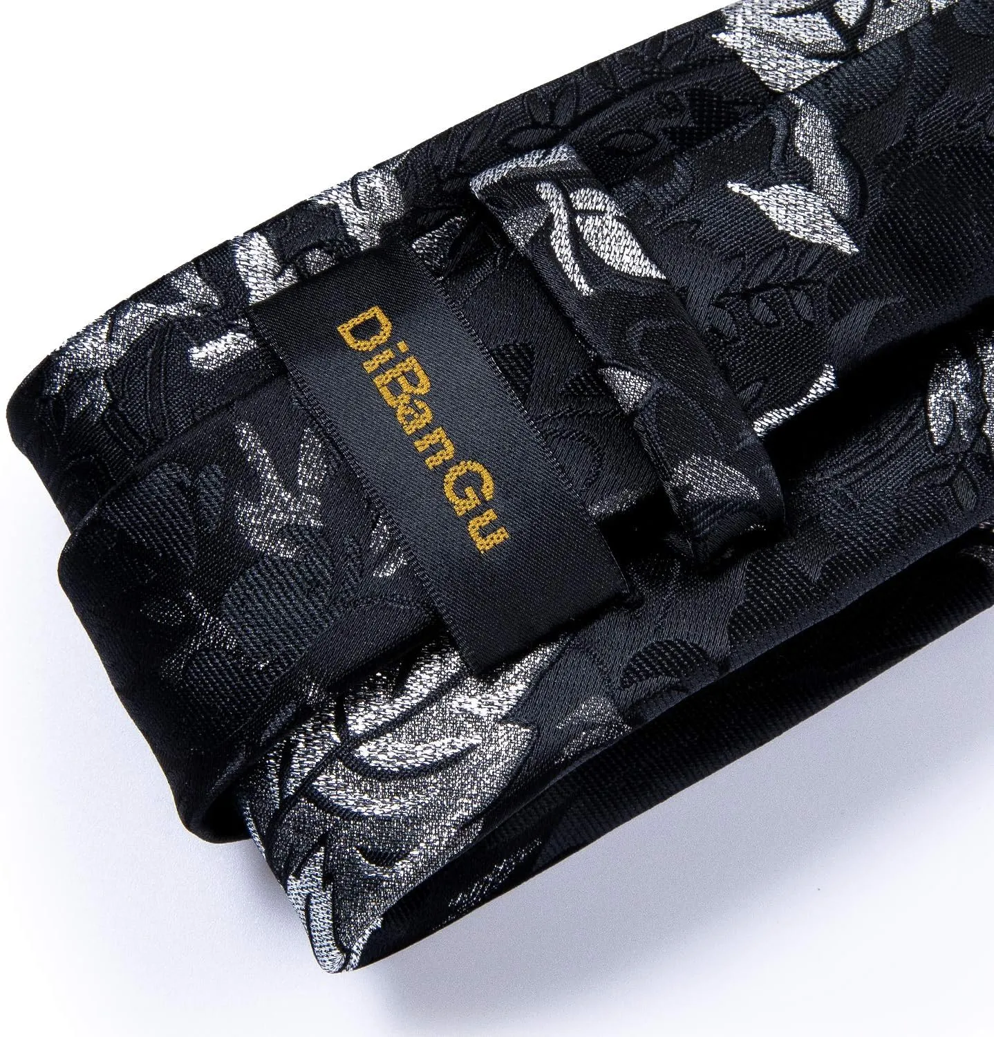 DiBanGu Mens Tie Set Silk Solid Paisley Necktie and Pocket Square Cufflinks Classic Formal Ties for Men Wedding Party