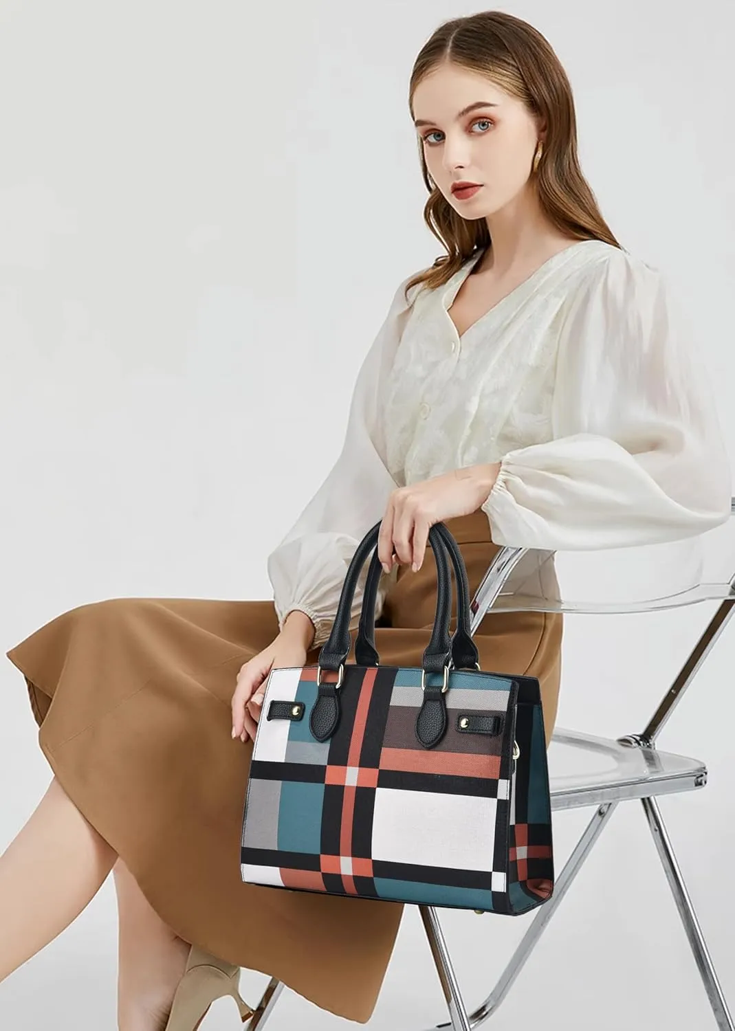 DMICXEL Tote Bag Crossbody Purses for Women Shoulder Handbag PU Leather Top Handle Satchel Bags