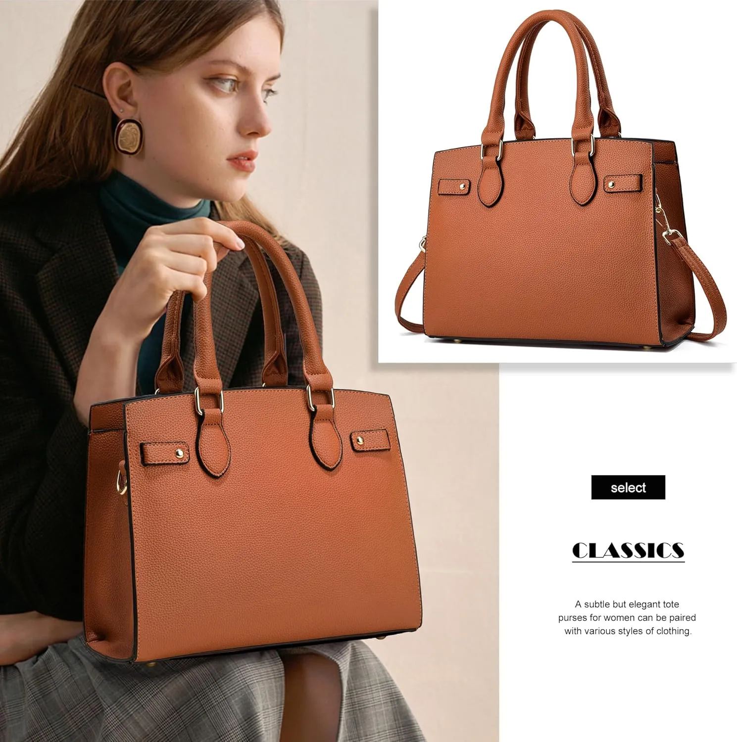 DMICXEL Tote Bag Crossbody Purses for Women Shoulder Handbag PU Leather Top Handle Satchel Bags