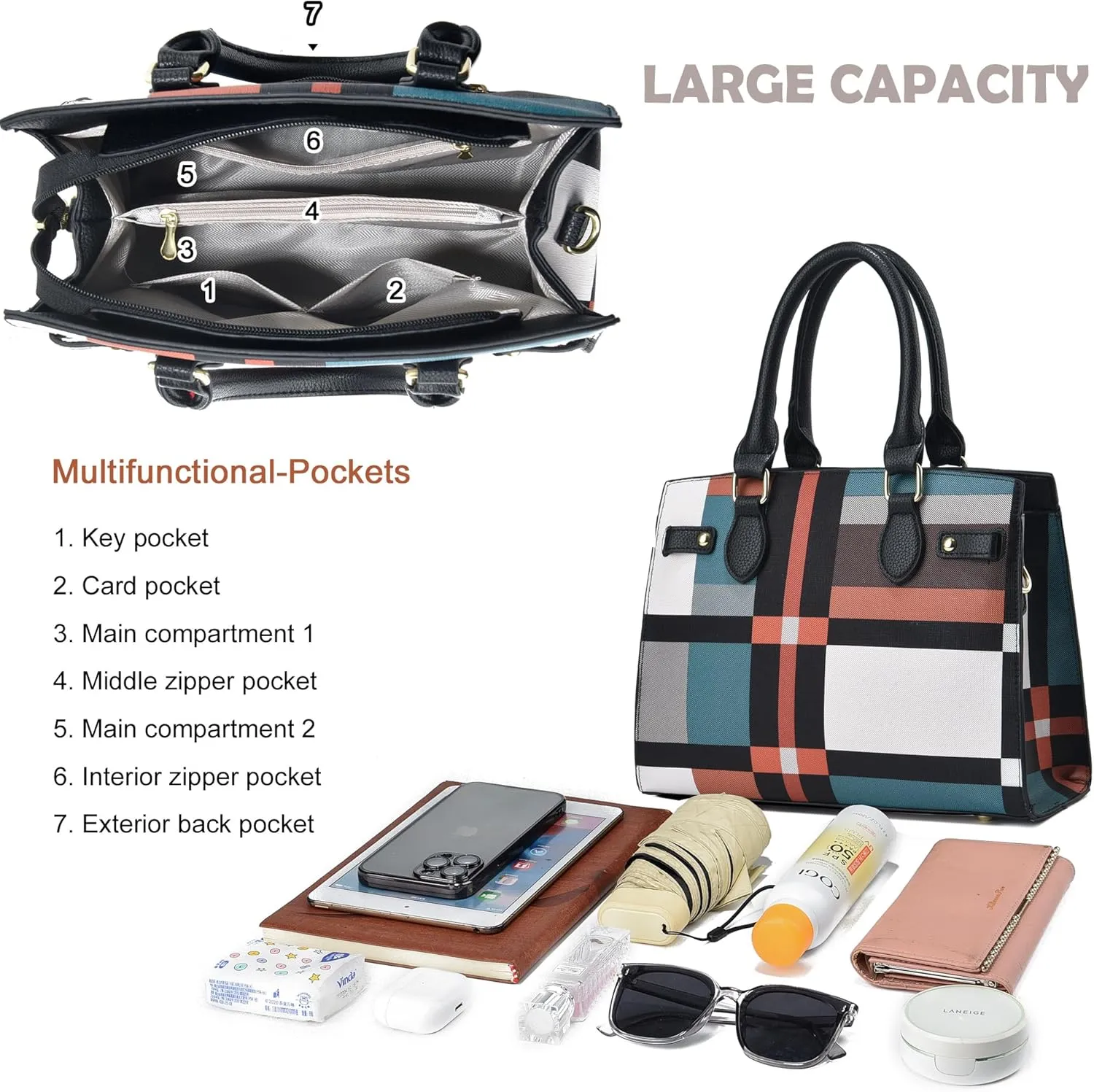 DMICXEL Tote Bag Crossbody Purses for Women Shoulder Handbag PU Leather Top Handle Satchel Bags