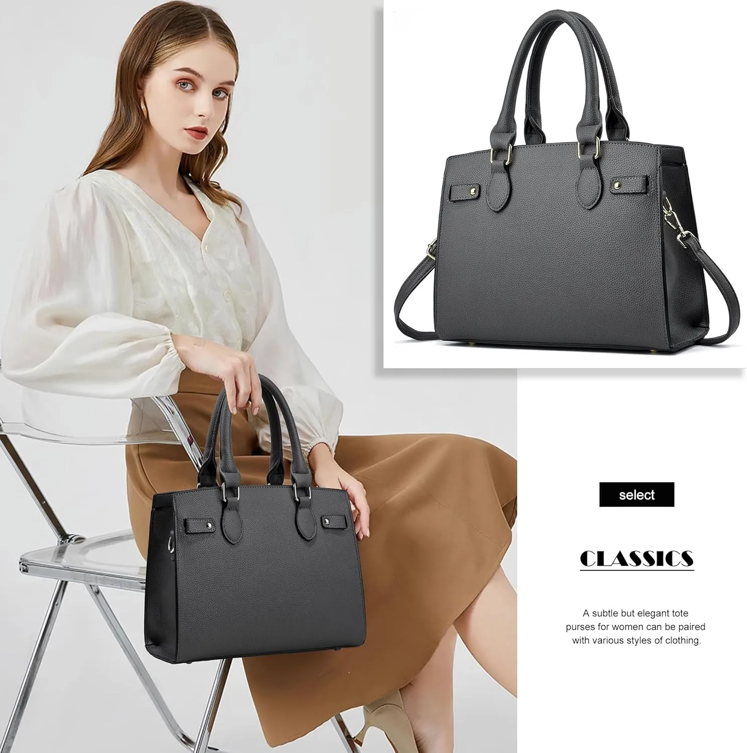 DMICXEL Tote Bag Crossbody Purses for Women Shoulder Handbag PU Leather Top Handle Satchel Bags