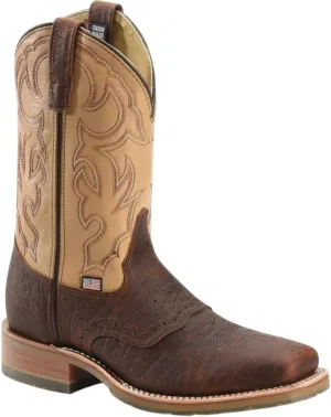 DOUBLE-H 11" Graham Square Toe Western Boots for Men - Bison Leather Foot with Oil- and Slip-Resistant I.C.E. Outsole, EH-Rated and Made in USA