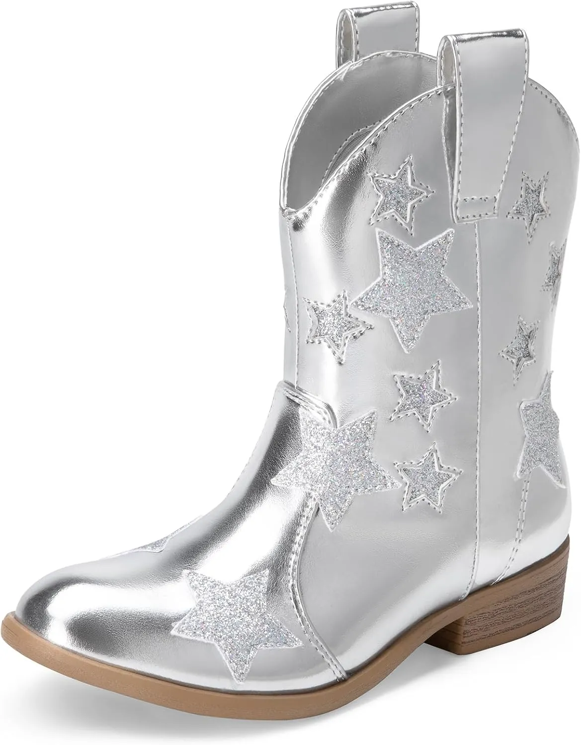 DREAM PAIRS Girls Cowgirl Boots Cowboy Western Mid Calf Star Boots for Kids