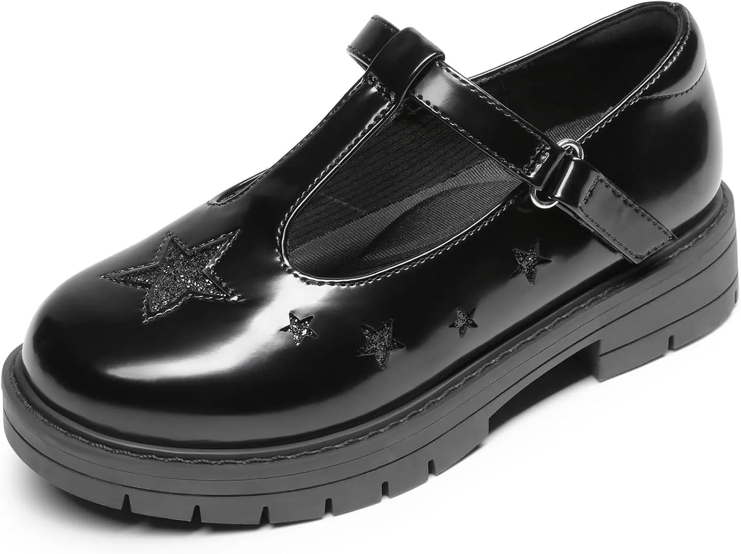DREAM PAIRS Girls Mary Jane Chunky Platform T-Strap Oxfords Loafers Star Dress Shoes