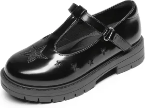 DREAM PAIRS Girls Mary Jane Chunky Platform T-Strap Oxfords Loafers Star Dress Shoes