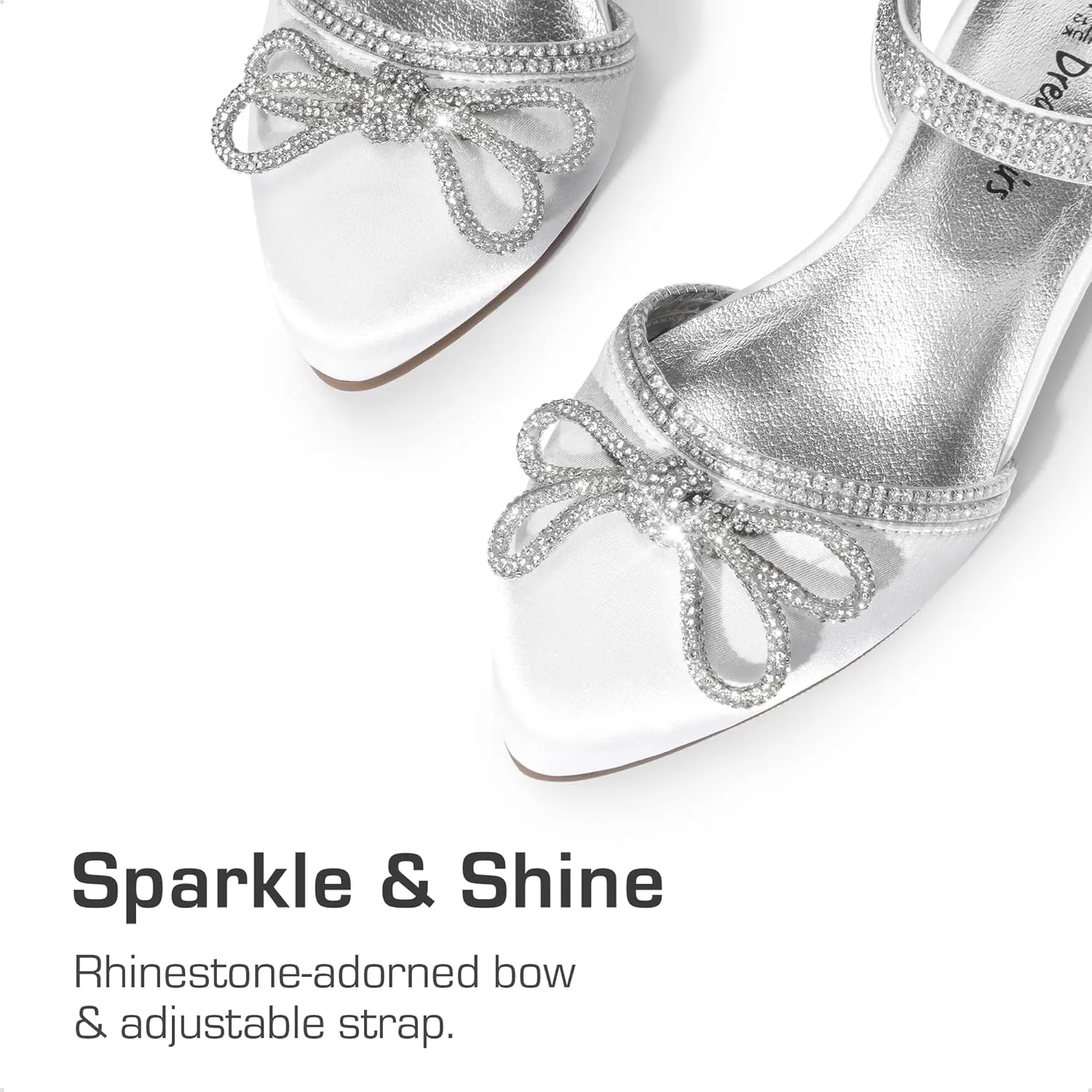 DREAM PAIRS Girls Sandals Closed Toe Dress Low Heels Pointed Toe Pump Flower Shoes for Little Big Kids Wedding Princess Party