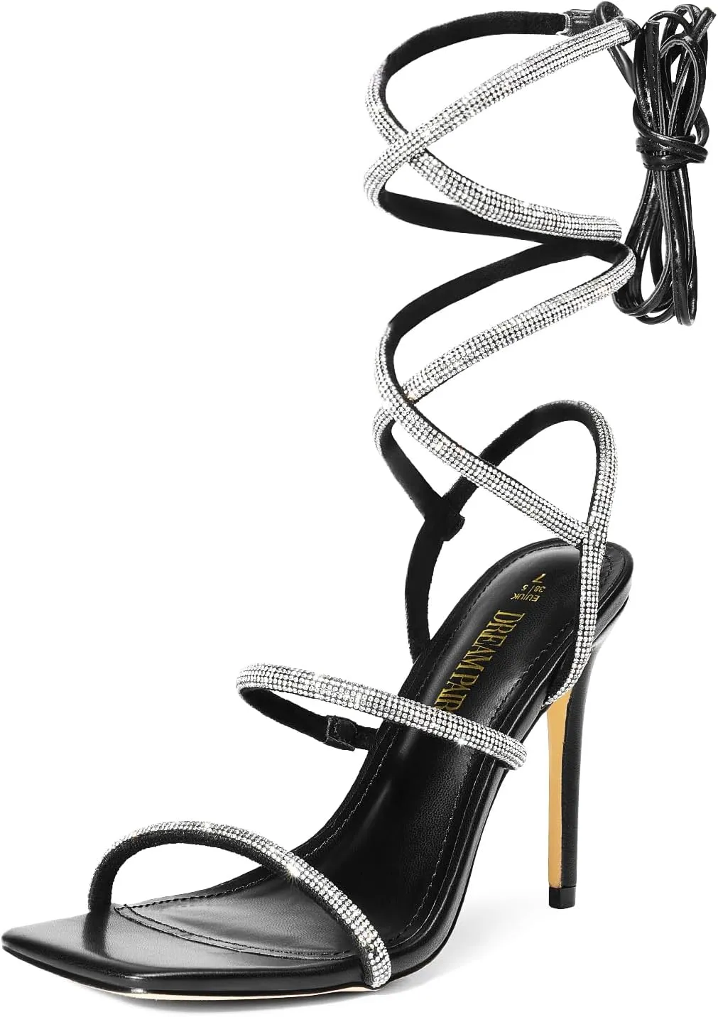 DREAM PAIRS High Heels Stilettos for Women - Strappy Gladiator Sexy Square Toe Open Toe Dressy Pumps Sandals