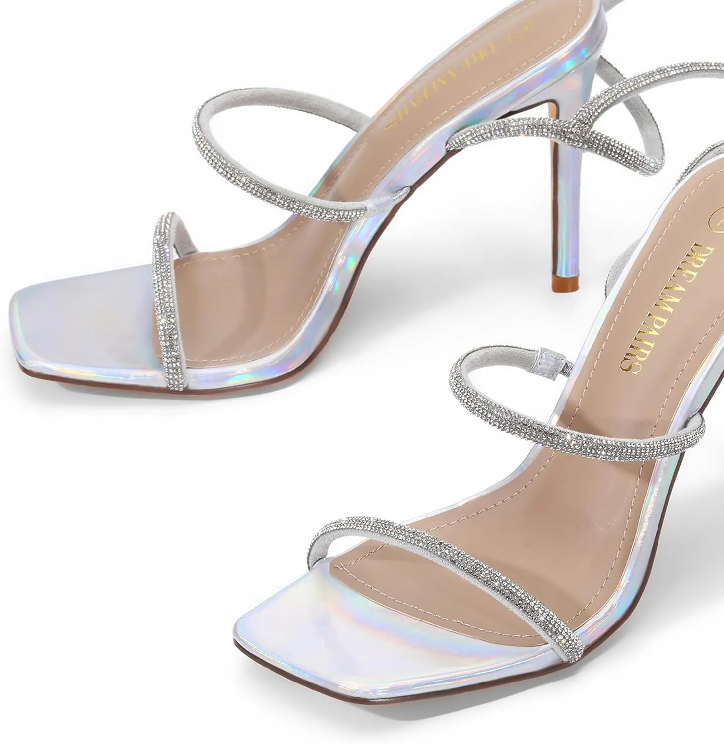 DREAM PAIRS High Heels Stilettos for Women - Strappy Gladiator Sexy Square Toe Open Toe Dressy Pumps Sandals