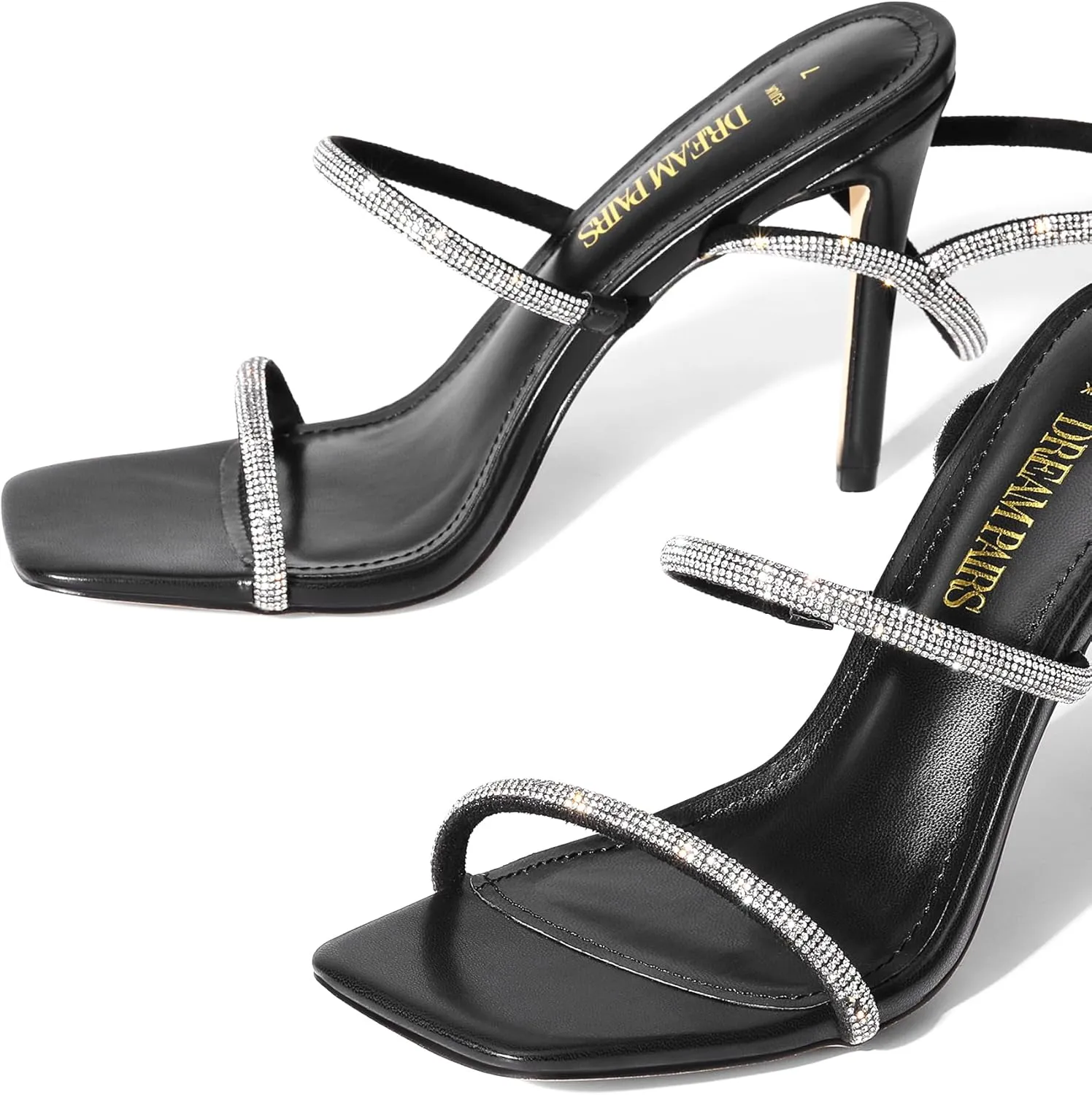 DREAM PAIRS High Heels Stilettos for Women - Strappy Gladiator Sexy Square Toe Open Toe Dressy Pumps Sandals