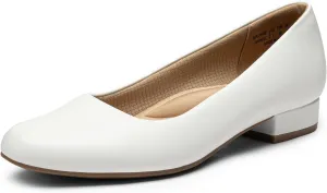 DREAM PAIRS Women's Pumps Low Chunky Closed Toe Heels for Women Comfortable Casual Slip-On Dress Shoes for Wedding Work Office Party