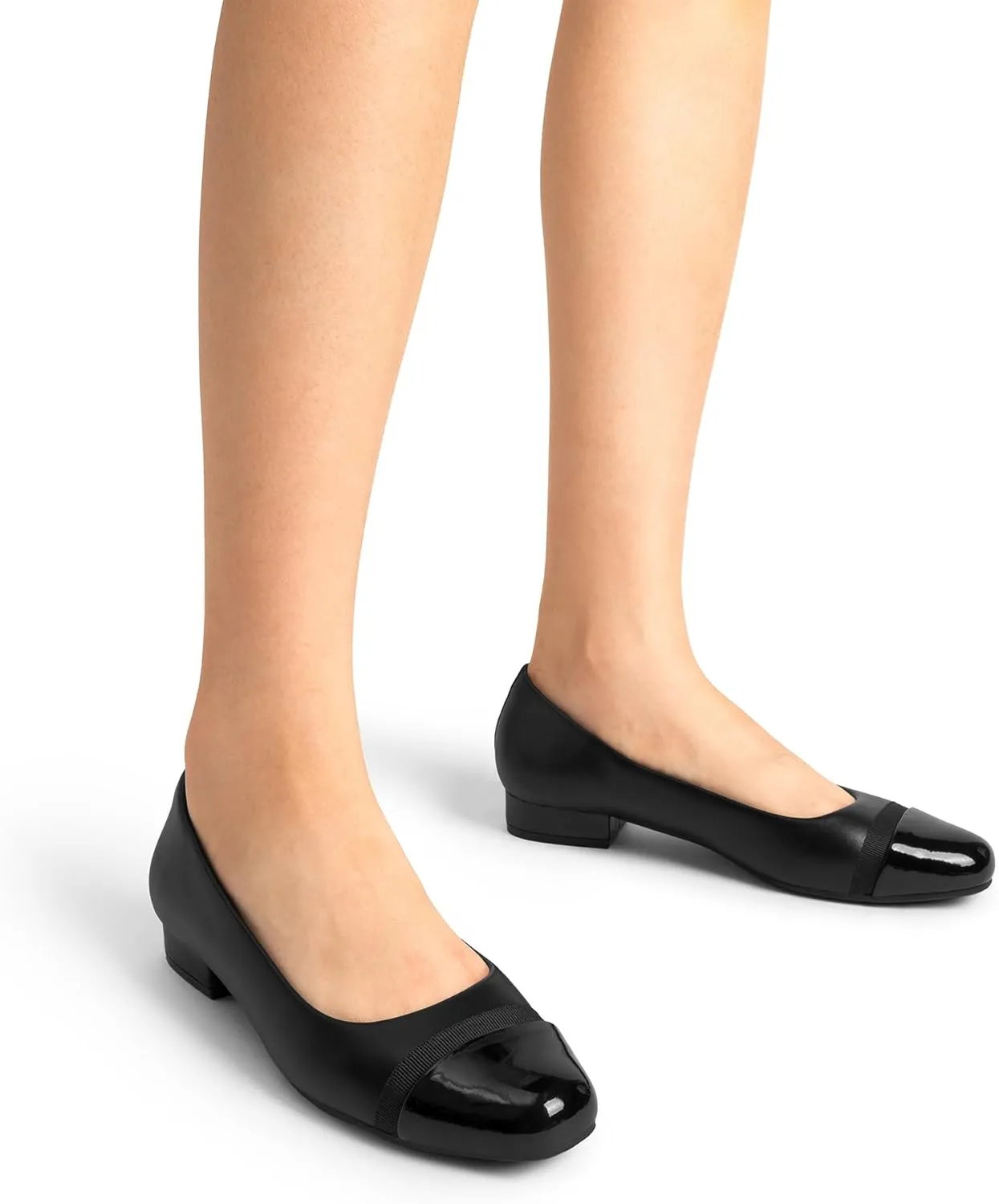 DREAM PAIRS Women's Pumps Low Chunky Closed Toe Heels for Women Comfortable Casual Slip-On Dress Shoes for Wedding Work Office Party