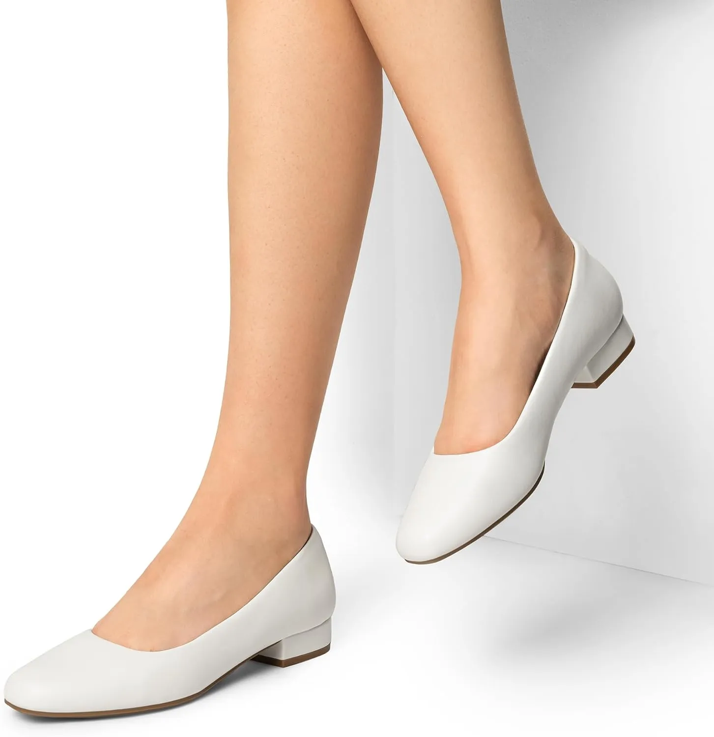 DREAM PAIRS Women's Pumps Low Chunky Closed Toe Heels for Women Comfortable Casual Slip-On Dress Shoes for Wedding Work Office Party