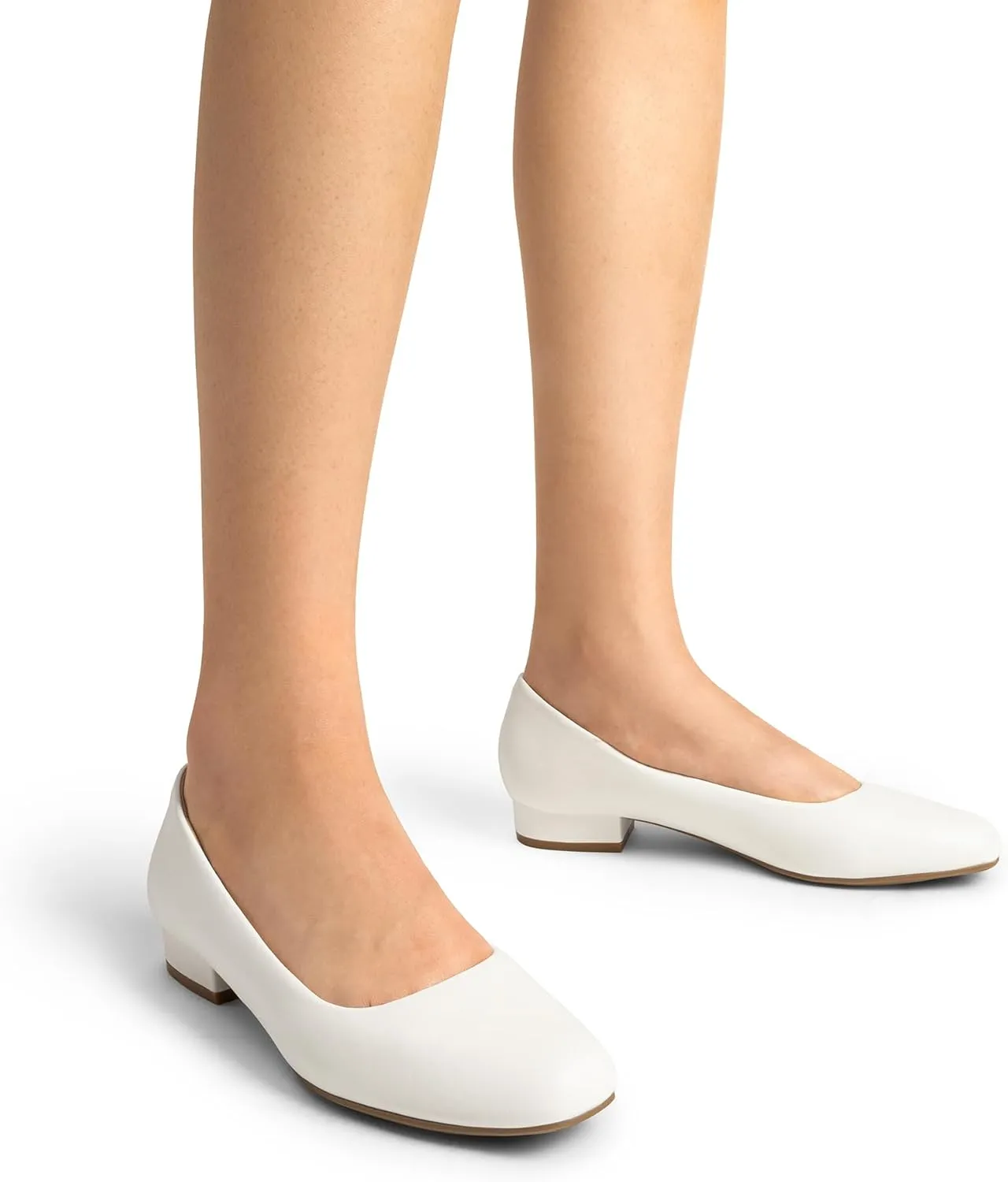 DREAM PAIRS Women's Pumps Low Chunky Closed Toe Heels for Women Comfortable Casual Slip-On Dress Shoes for Wedding Work Office Party
