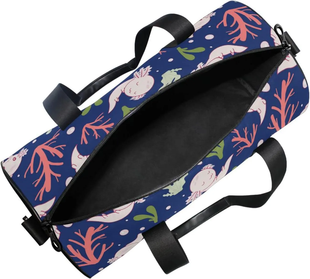 Duffel Bags Cute Axolotl Salamander Gym Bag Round Sports Bag Canvas Travel Luggage Overnight Bags for Men Women