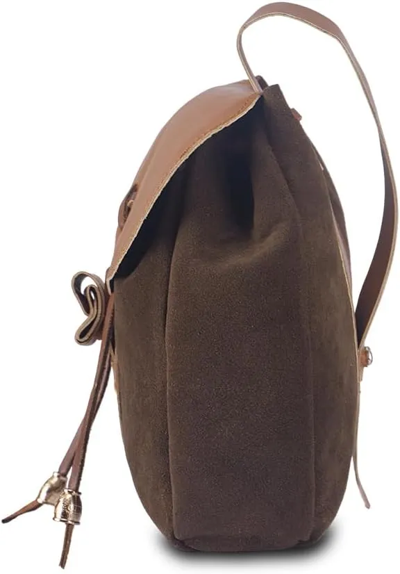 DUNHAO COS Renaissance Belt Pouch Medieval Costume Accessory Leather Drawstring Coin Purse LARP Waist Bag Brown