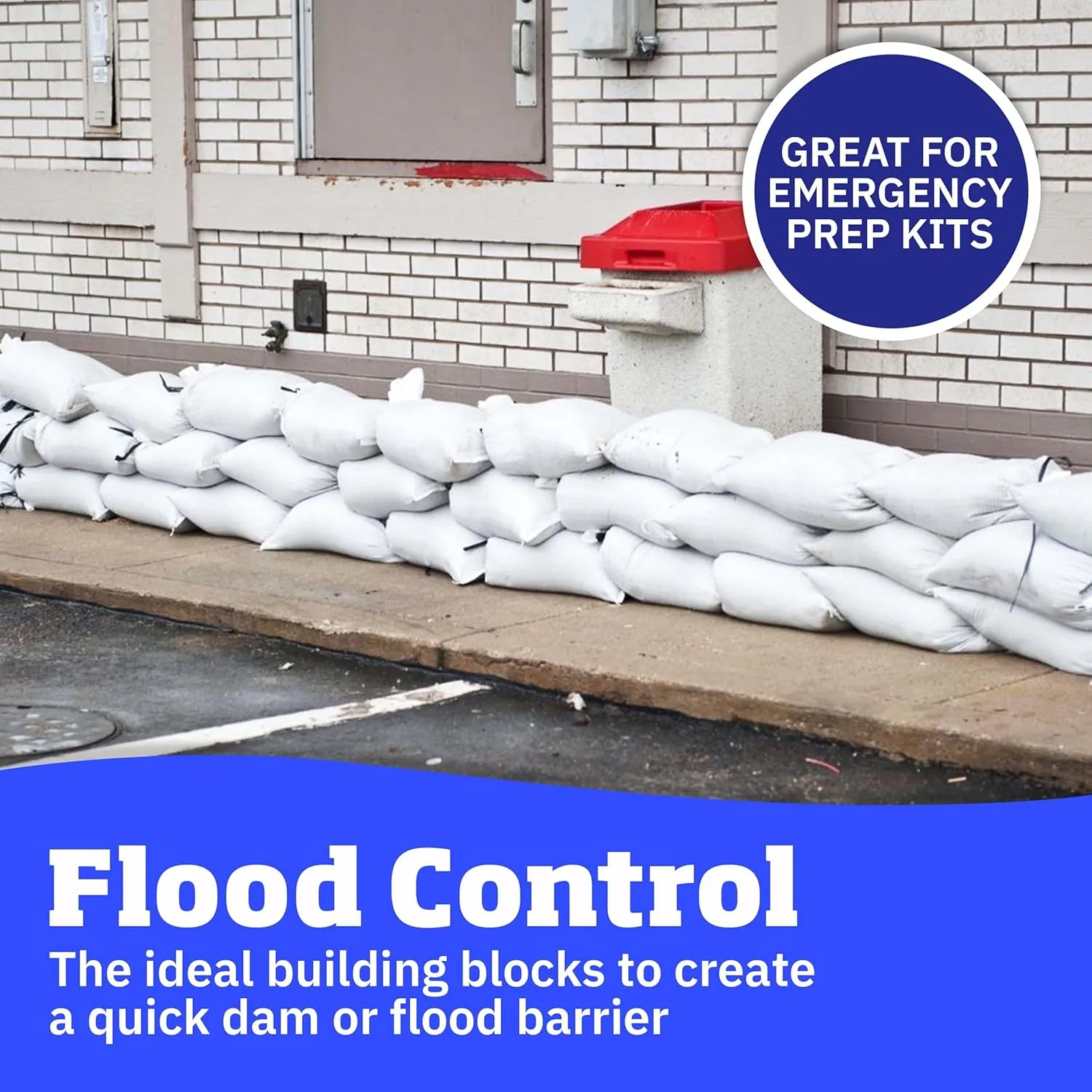 DURASACK Heavy Duty Sand Bags with Tie Strings Empty Woven Polypropylene Sand-Bags for Flood Control with 1600 Hours of UV Protection, 50 lbs Capacity, 14x26 inches, White, Pack of 50