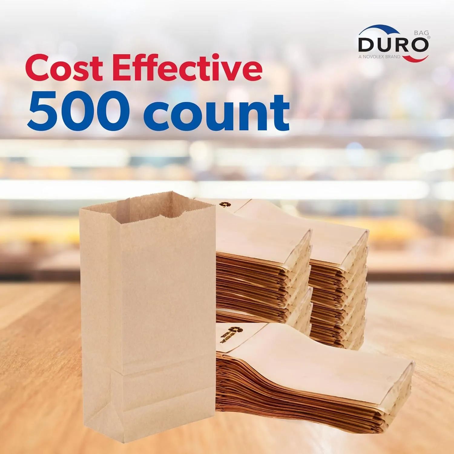 Duro 2# Brown Paper Lunch Bags 500 Count, Bulk Disposable Brown Paper Bags, Small SOS Paperbags for Candy, Snacks & Treats - 4.31 x 2.43 x 7.87 Inches