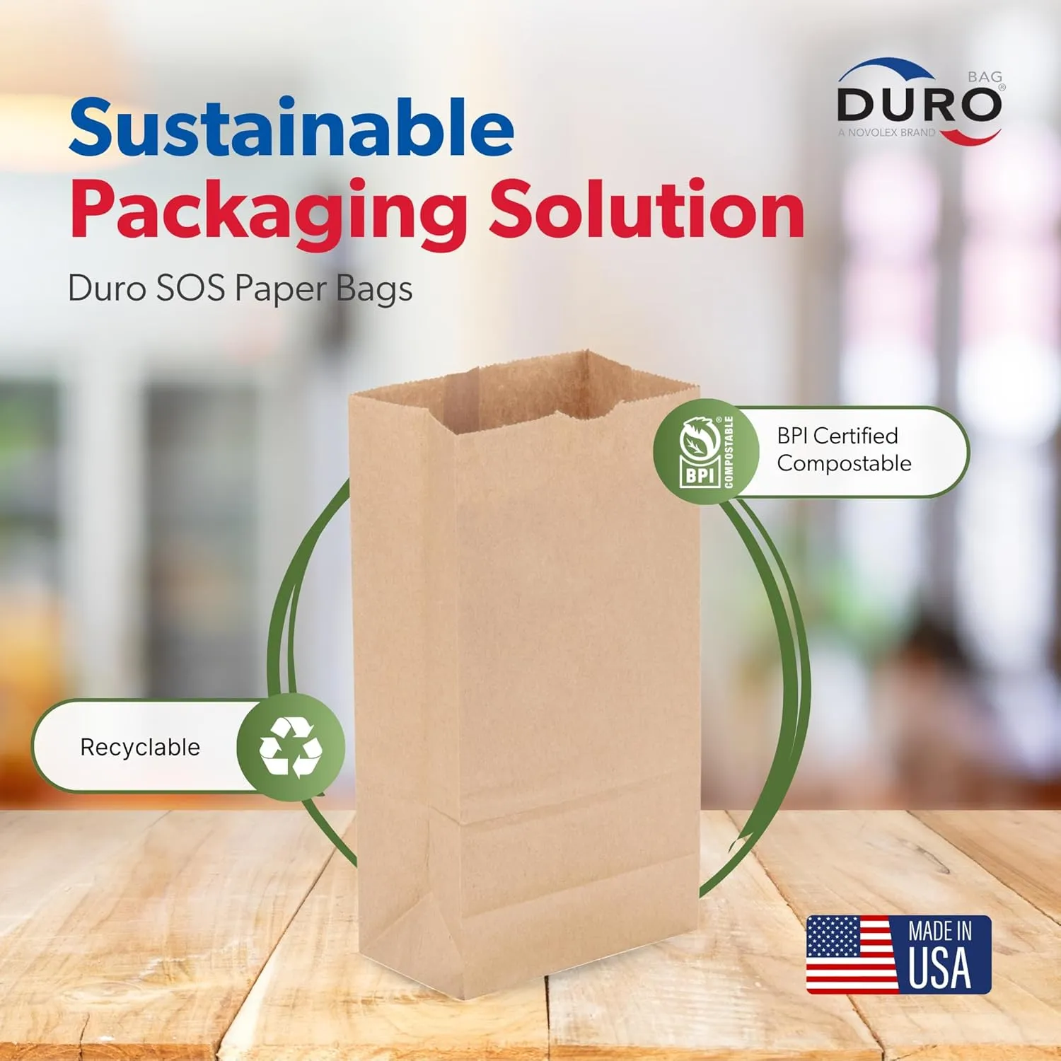 Duro 2# Brown Paper Lunch Bags 500 Count, Bulk Disposable Brown Paper Bags, Small SOS Paperbags for Candy, Snacks & Treats - 4.31 x 2.43 x 7.87 Inches