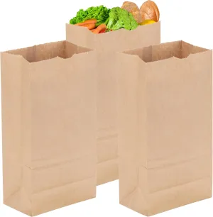 DURO #8 Brown Paper Bags Lunch Size 6.12x3.62x11.06 Inches, Dubl Life SOS 35# Brown Lunch Bags Large for Sandwich, Snacks & Food To-Go, Bulk Paper Sack for Deli/Restaurant & Small Business - 100 Count
