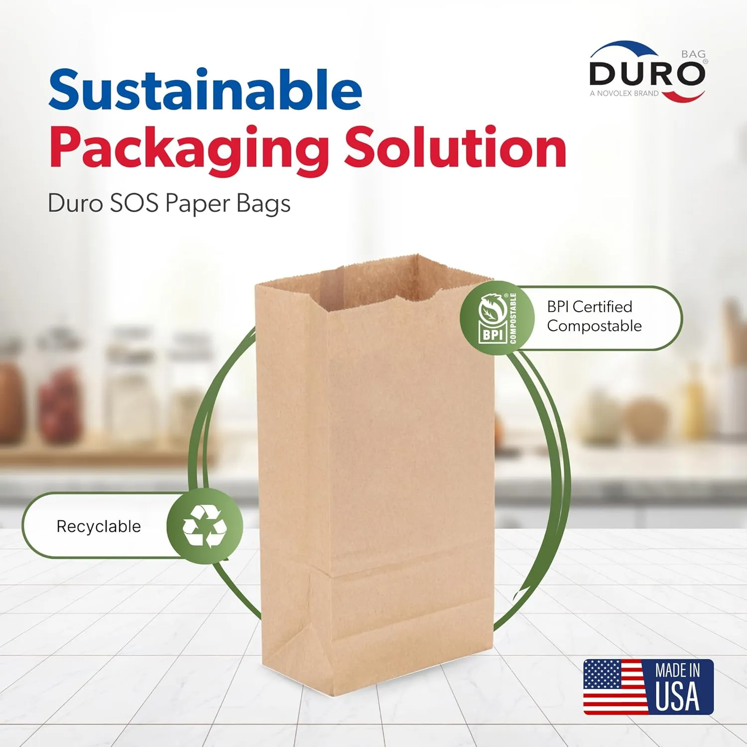 Duro Bag 4# Dubl Life SOS Bag 30# Recycled Kraft FSC (500 Pack)