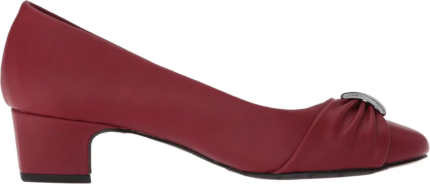 Easy Street Womens Eloise Faux Leather Dressy Block Heel