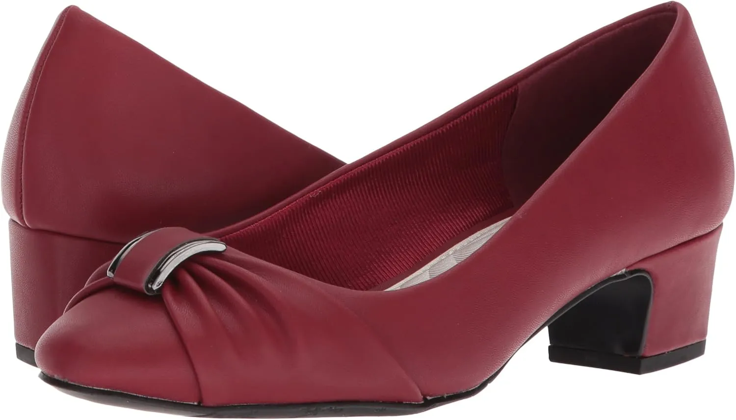 Easy Street Womens Eloise Faux Leather Dressy Block Heel